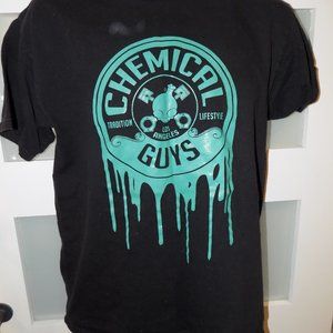 The Chemical Guys Teal Graphic Black T-Shirt SS Size M Men's